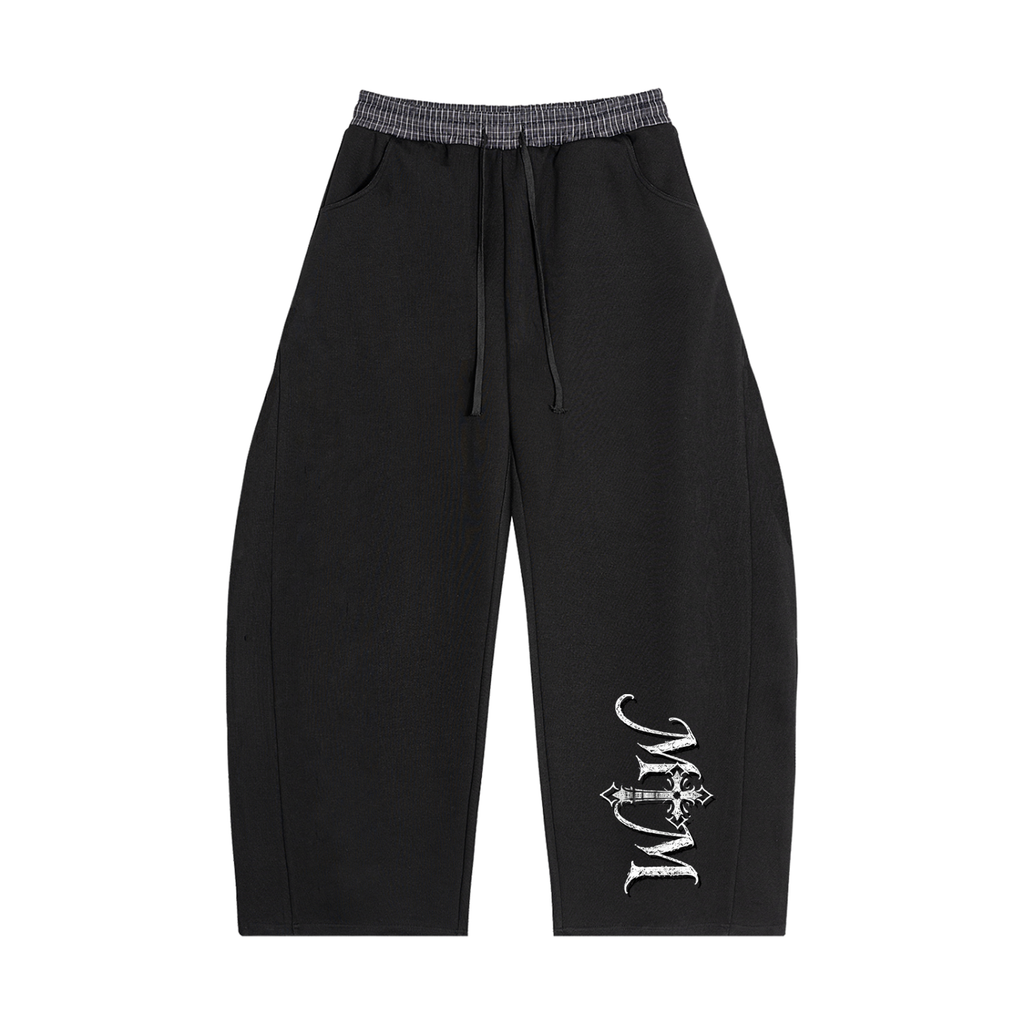 Plaid Waistband Barrel Sweatpants