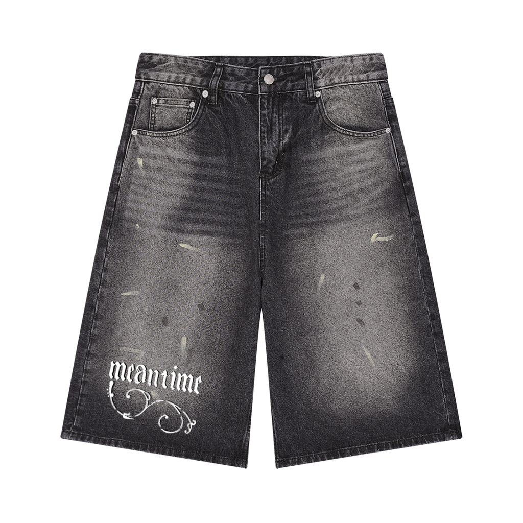 Men’s Wash Wide Leg Denim Shorts