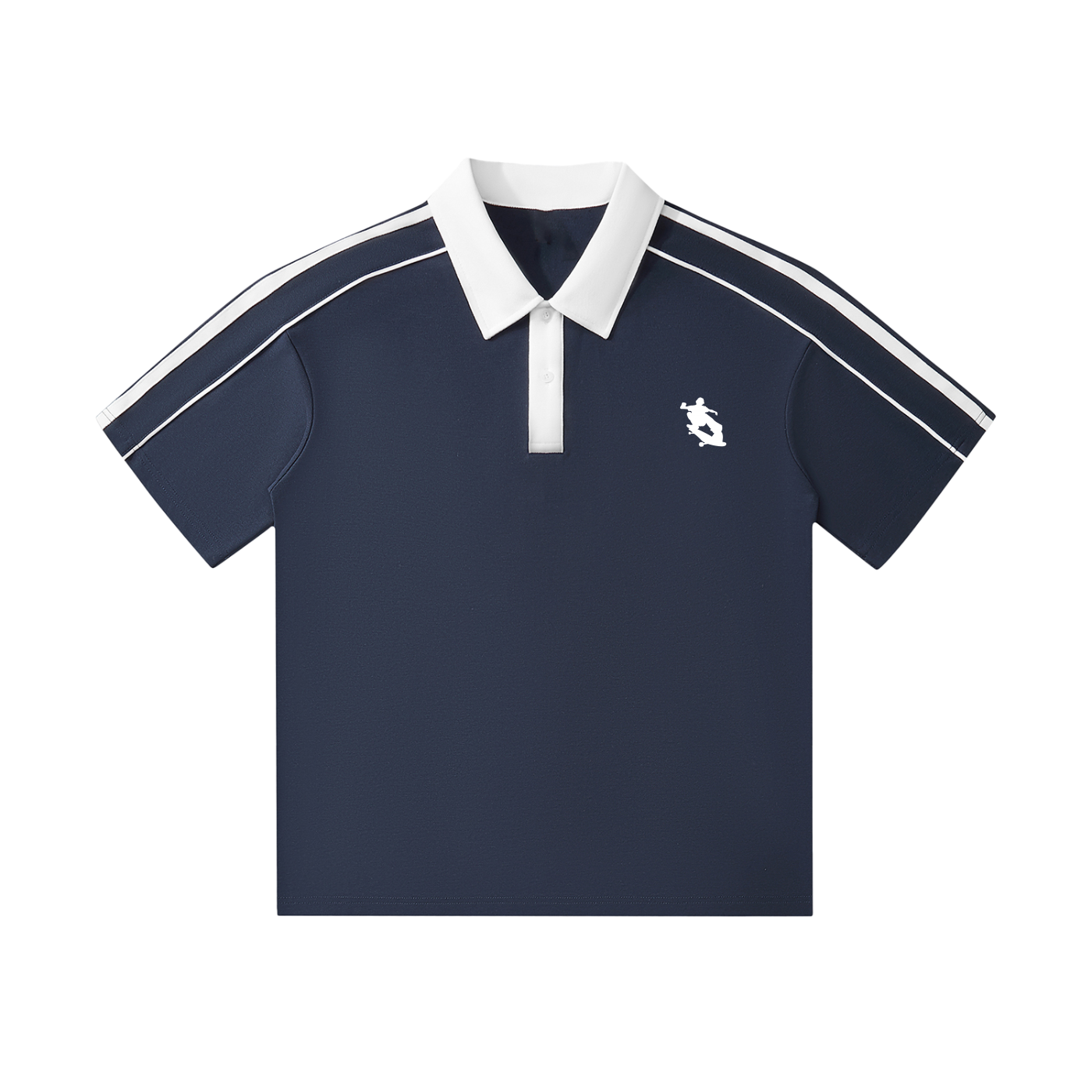 Contrast Collar Short-Sleeve Polo Shirt